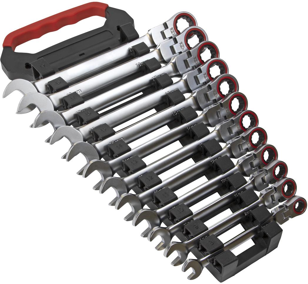 Sealey 12Pc Flexi-Head Ratchet Combination Spanner Set