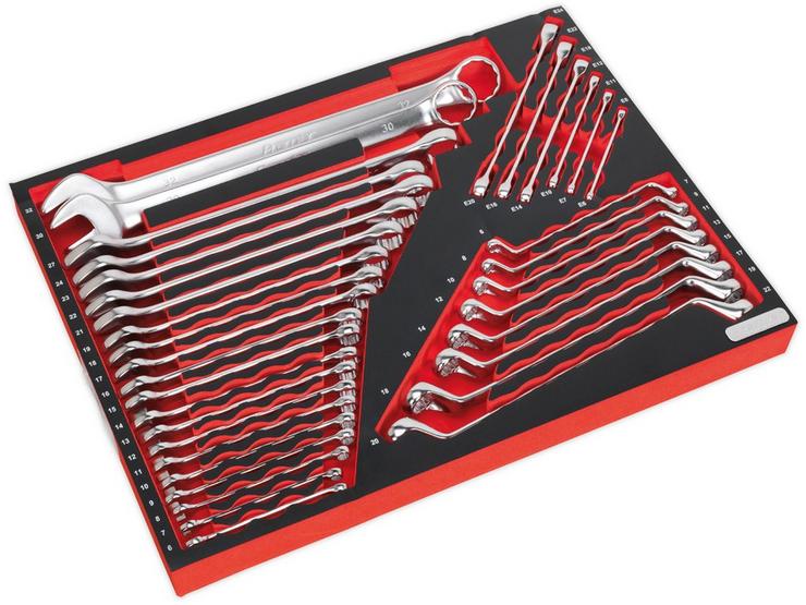 Sealey 35pc Spanner Set Tool Tray
