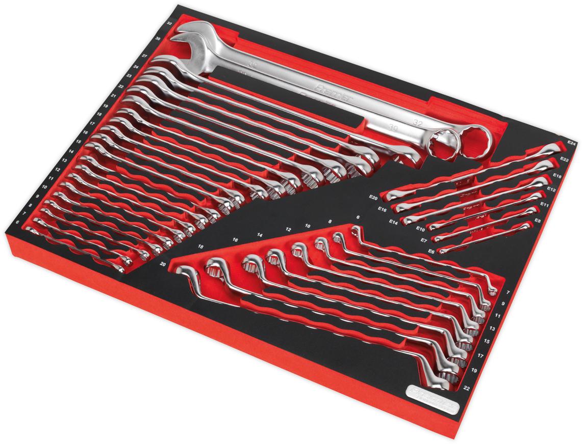 Sealey 35pc Spanner Set Tool Tray