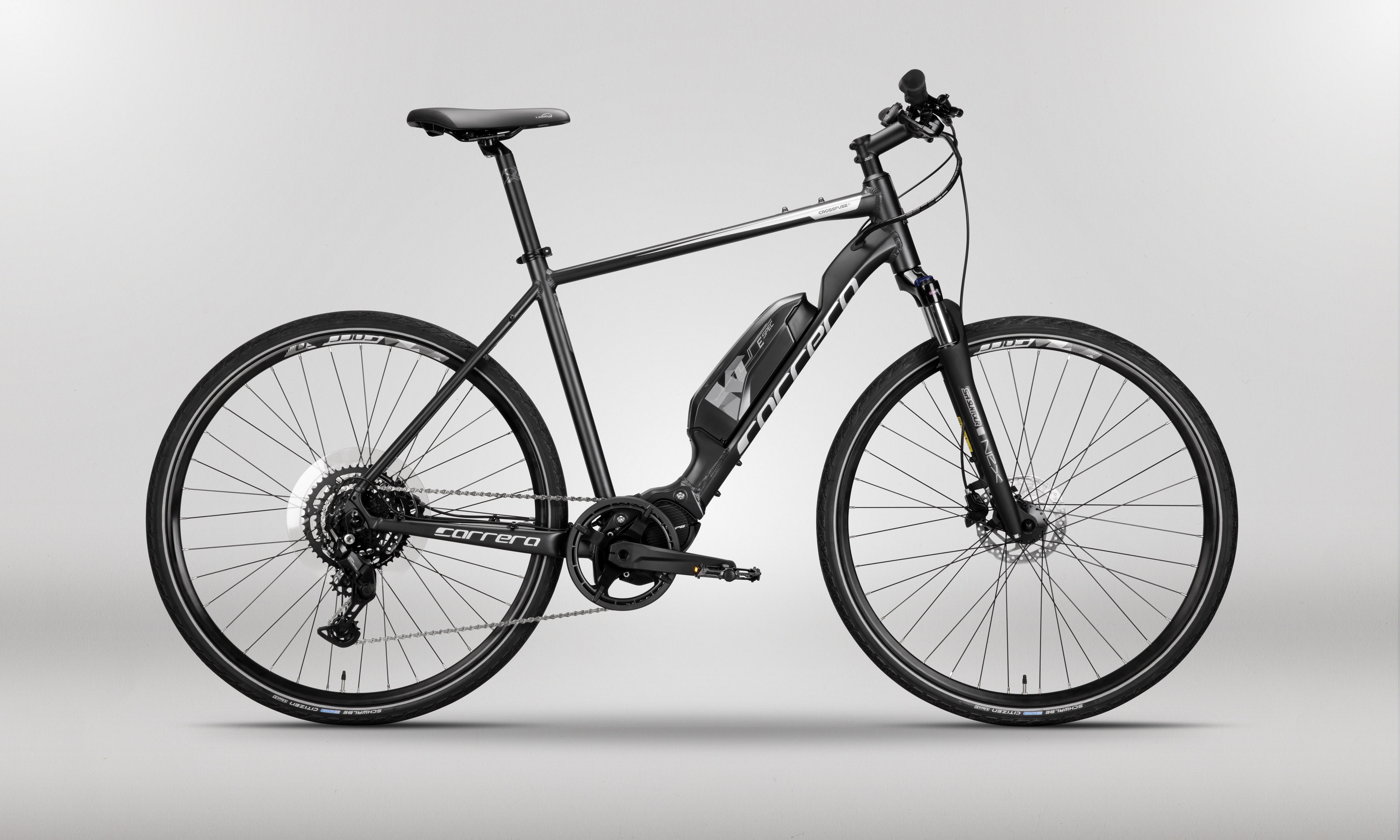 Carrera Crossfuse Mens Electric Hybrid Bike - S, M, L Frames