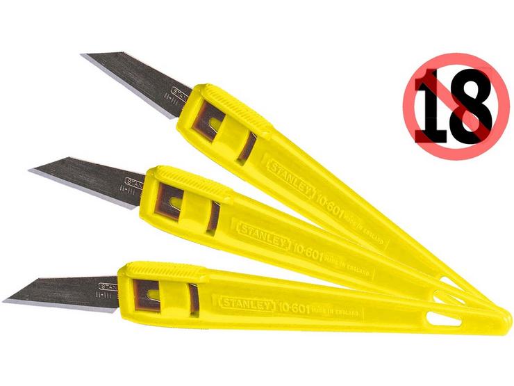 Stanley 140mm Disposable Knife set of 3