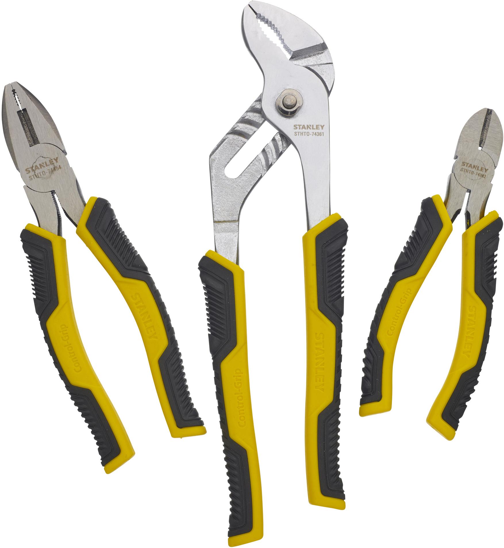 Stanley 3pc Control Grip Plier Set
