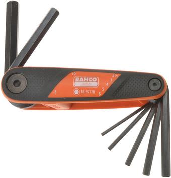Bahco Metric Hex Folding L-Key Set with Two Component Handle 2.5mm - 10mm 7 Pieces