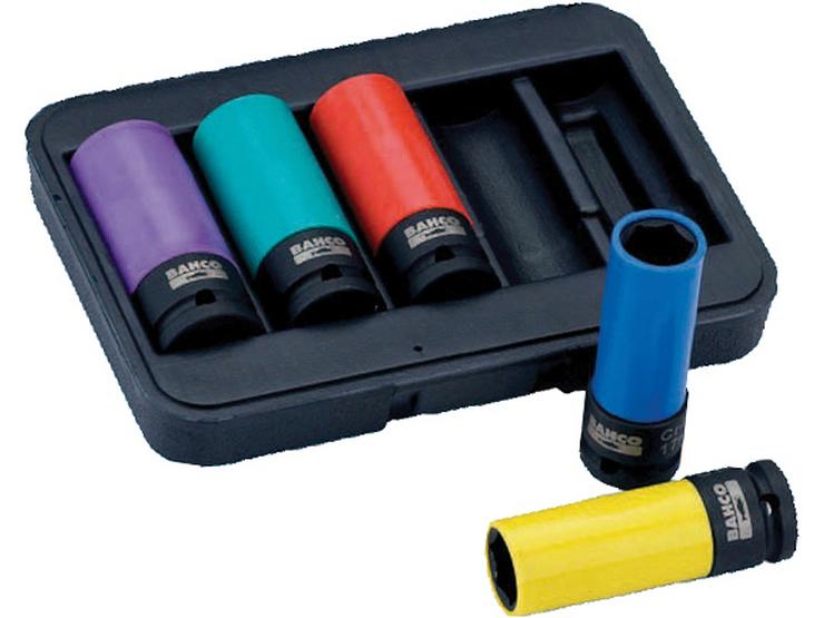 Bahco Colour Coded 17, 19, 21, 22 and 24mm Impact Wheel Socket Set