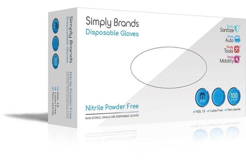 Simply Brands Nitrile Disposable Gloves L - Box of 100 Simply Brands Nitrile Disposable Gloves L - Box of 100