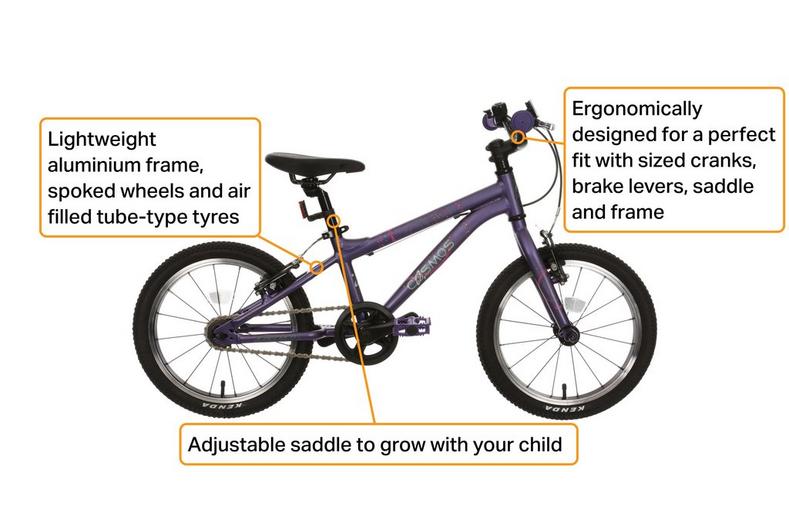 Carrera Cosmos Kids Bike - 16" Wheel - Purple Carrera Cosmos Kids Bike - 16" Wheel - Purple
