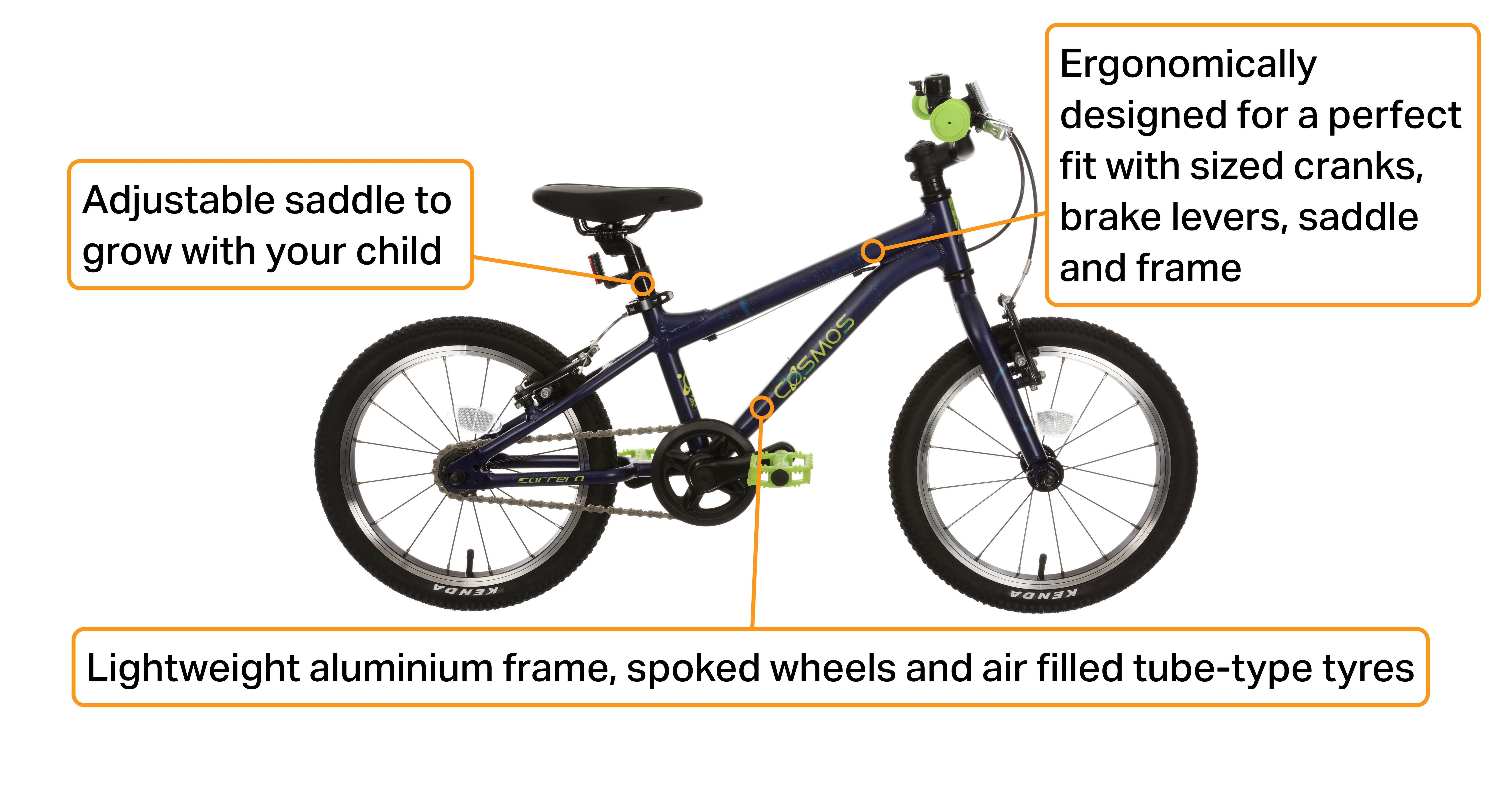 Carrera Cosmos Kids Bike - 16" Wheel - Blue