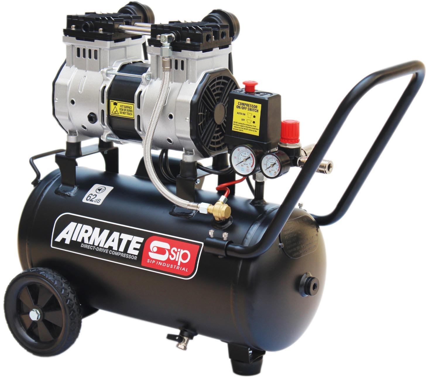 SIP DD 2hp 24 Litre Low Noise Oil-Free Compressor