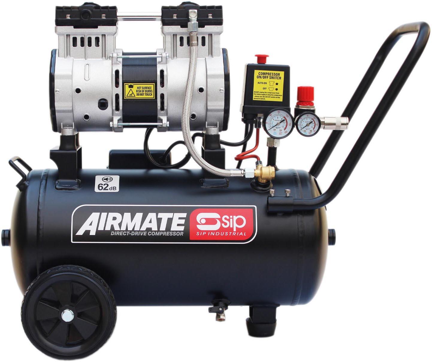 SIP DD 2hp 24 Litre Low Noise Oil-Free Compressor