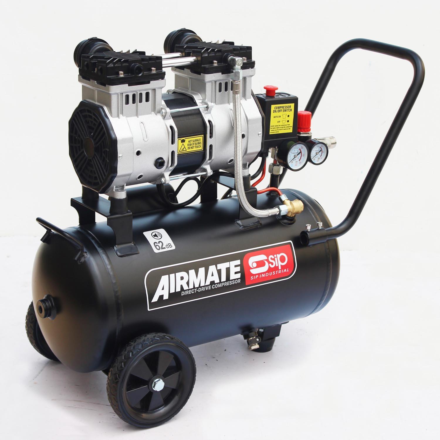SIP DD 2hp 24 Litre Low Noise Oil-Free Compressor