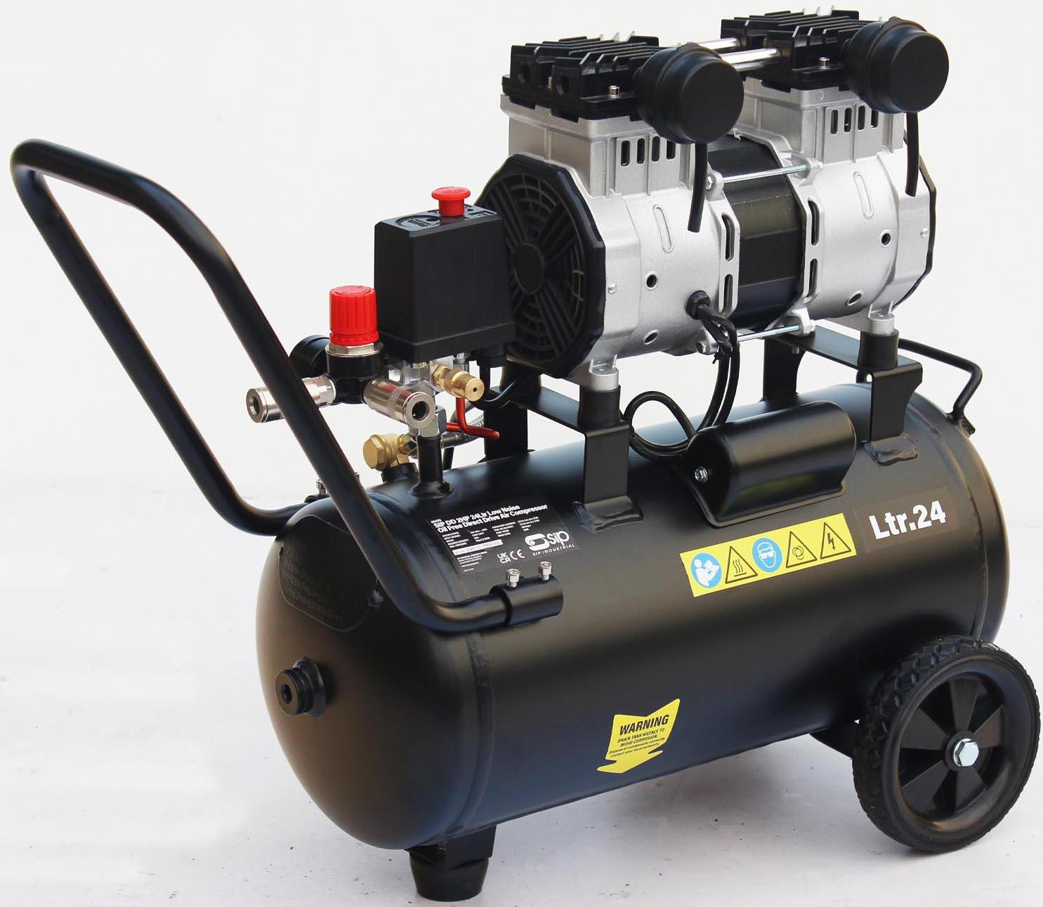 SIP DD 2hp 24 Litre Low Noise Oil-Free Compressor