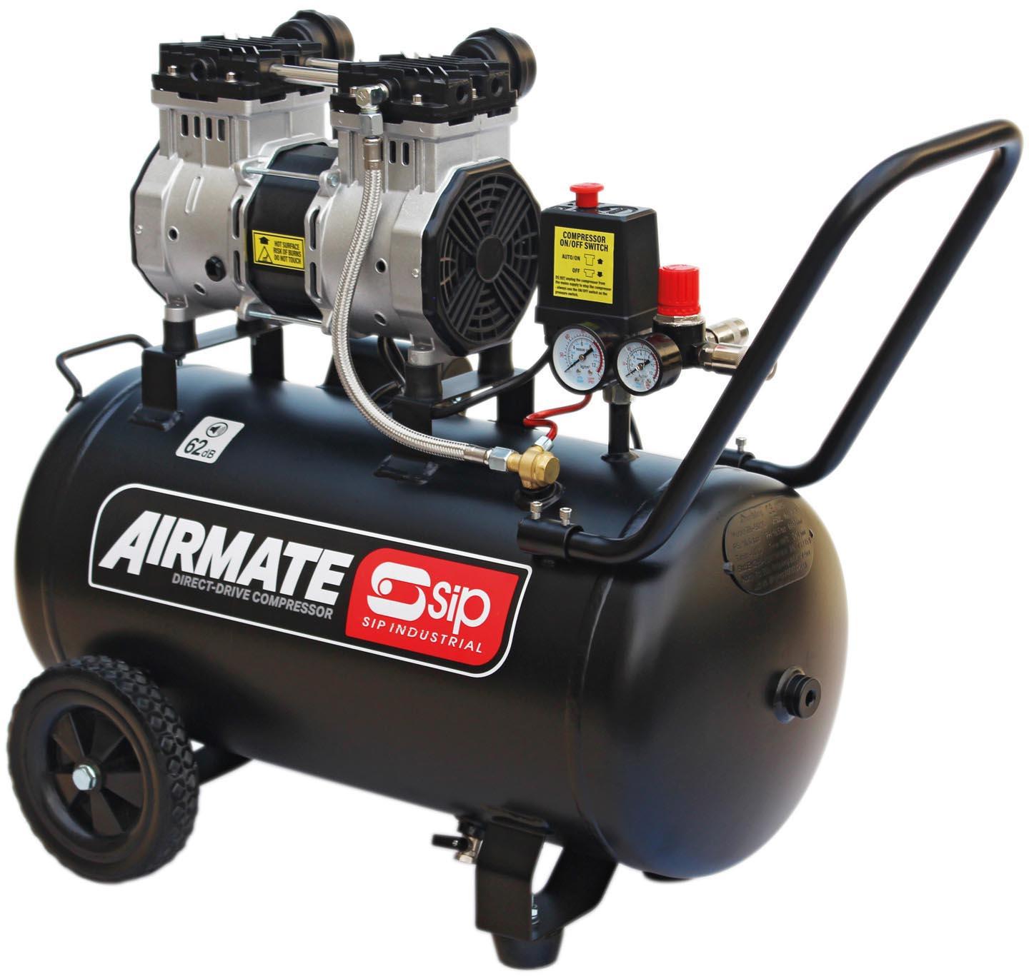 SIP DD 2hp 50 Litre Low Noise Oil-Free Compressor