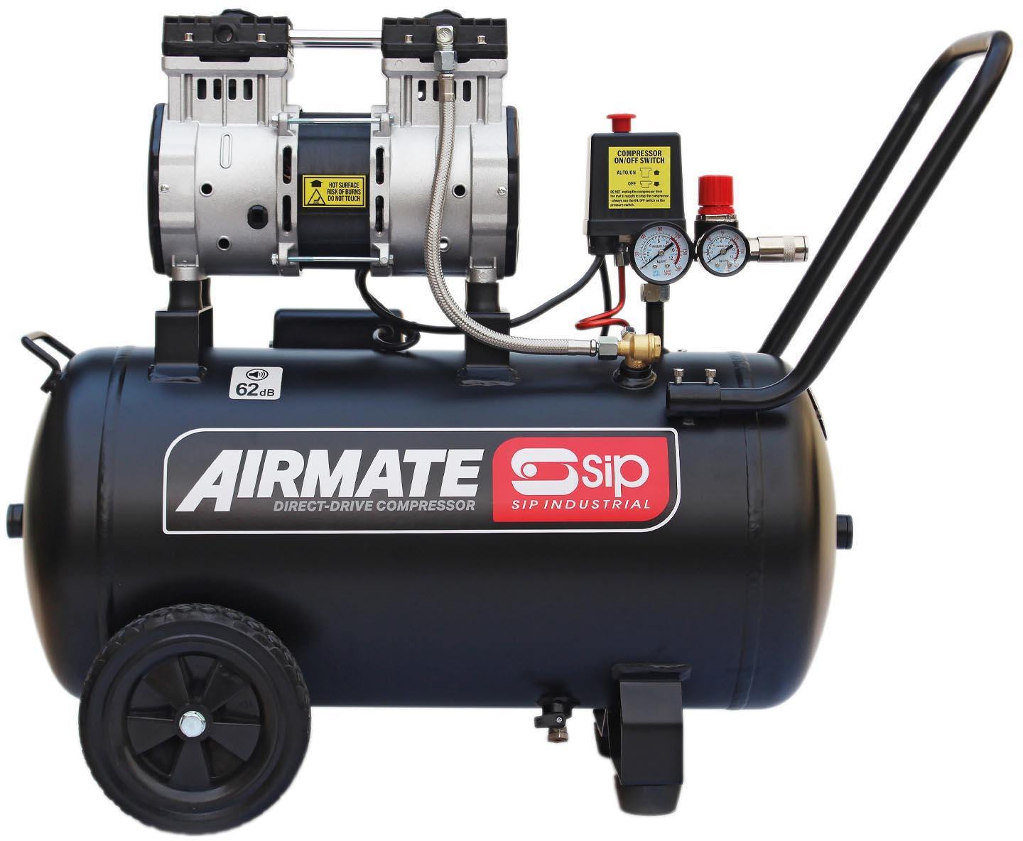 SIP DD 2hp 50 Litre Low Noise Oil-Free Compressor