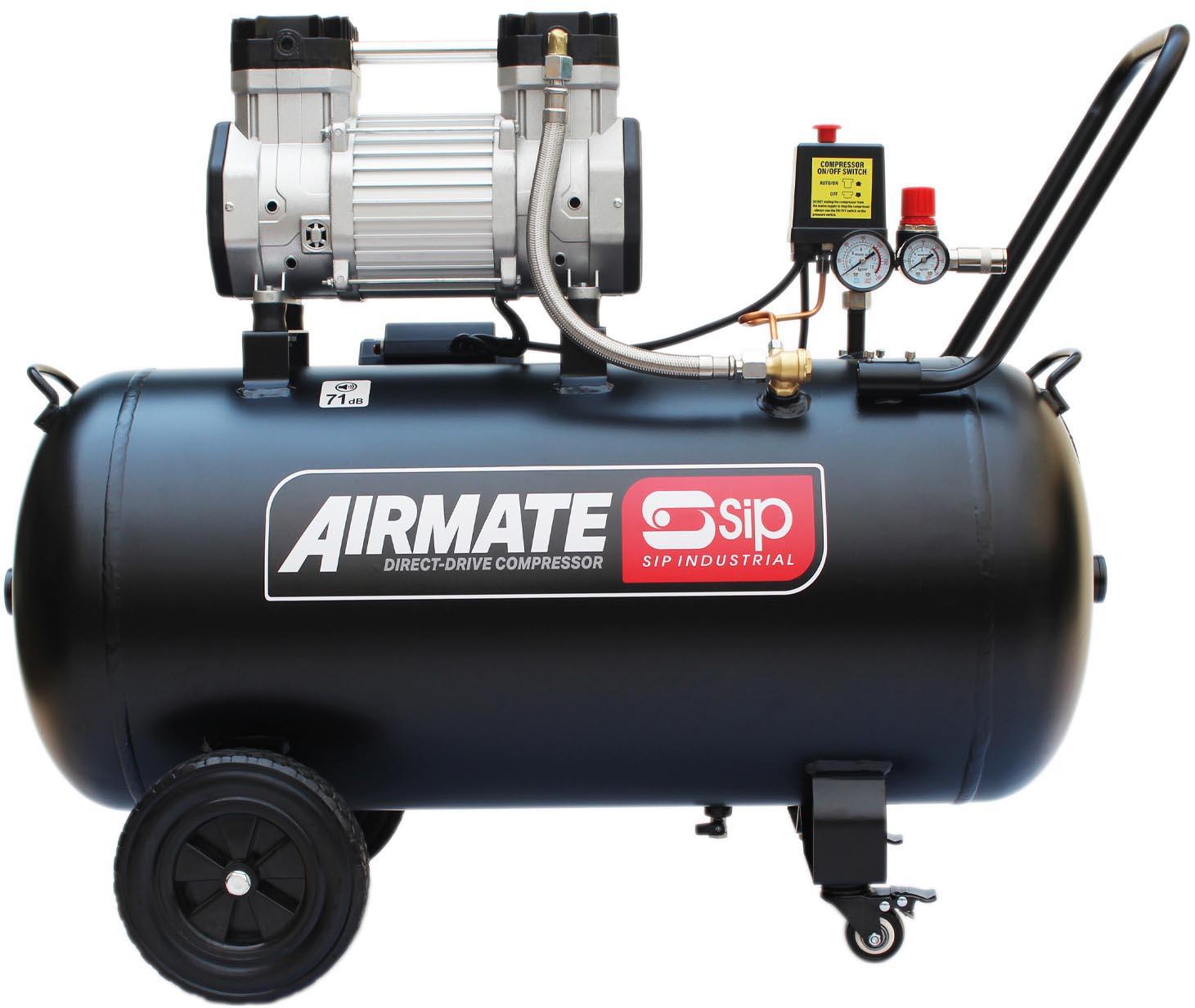 SIP DD 3hp 100 Litre Low Noise Oil-Free Compressor