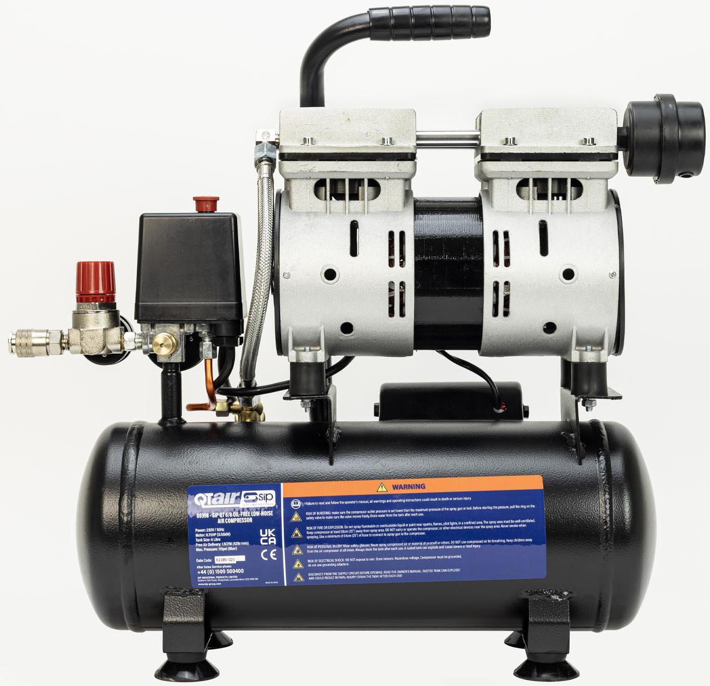 SIP QT AIR DD 6L Ultra Low Noise Oil-Free Compressor