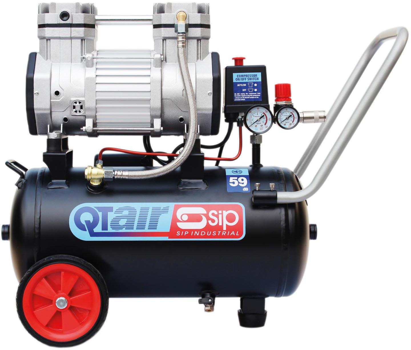 SIP QT AIR DD 1.5hp 24 Litre Ultra Low Noise Oil-Free Compressor