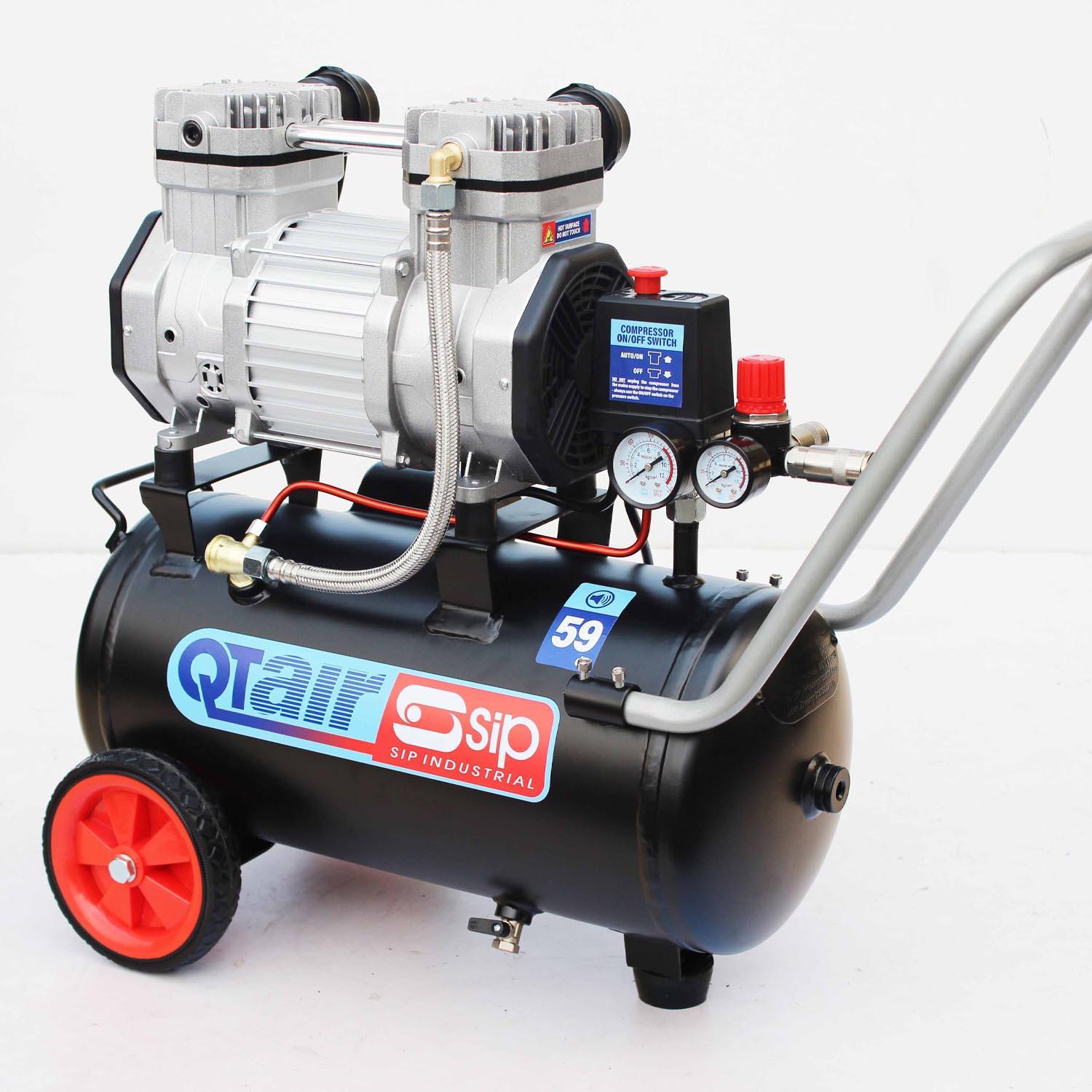 SIP QT AIR DD 1.5hp 24 Litre Ultra Low Noise Oil-Free Compressor