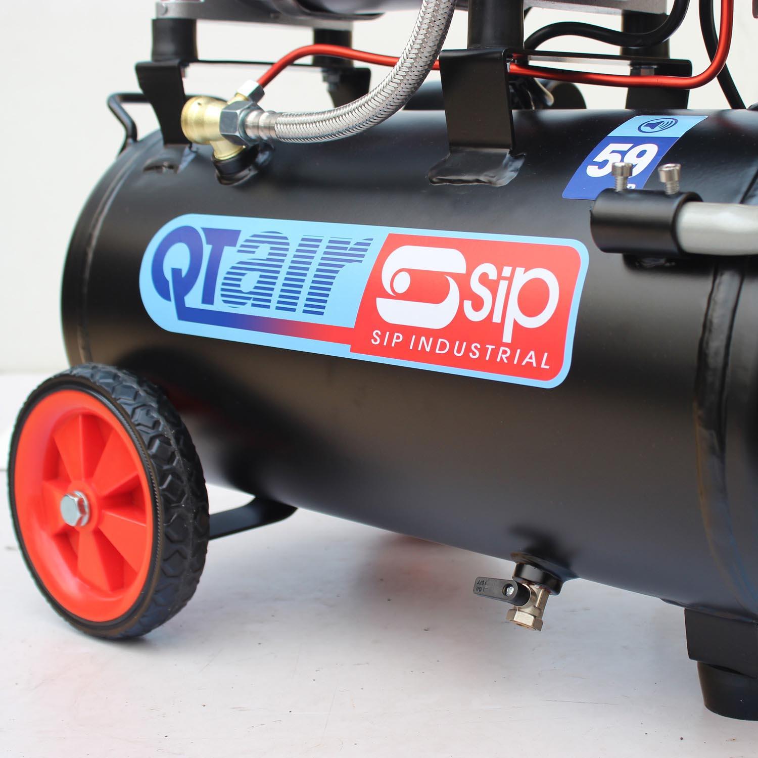 SIP QT AIR DD 1.5hp 24 Litre Ultra Low Noise Oil-Free Compressor