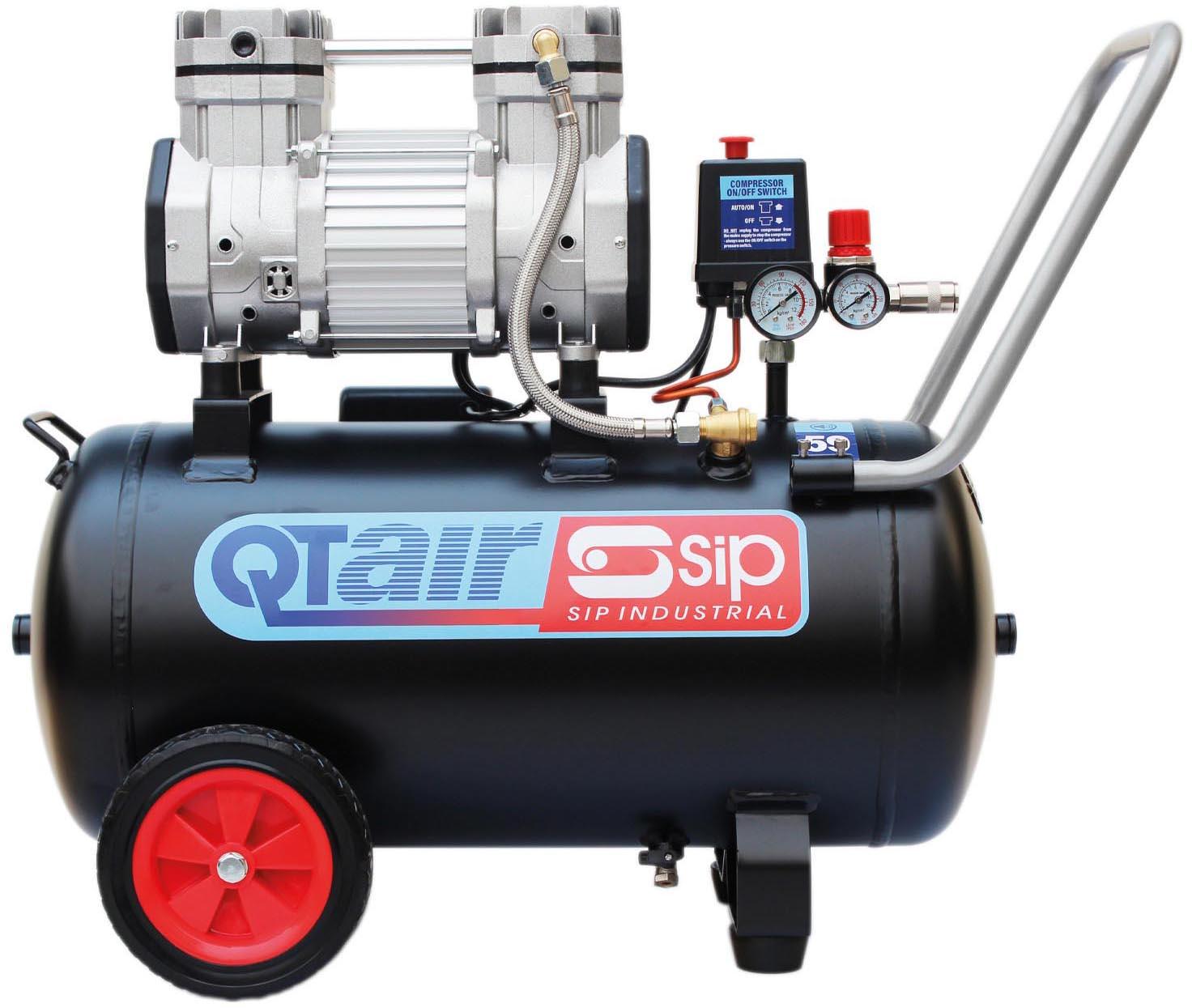 SIP QT AIR DD 1.5hp 50 Litre Ultra Low Noise Oil-Free Compressor