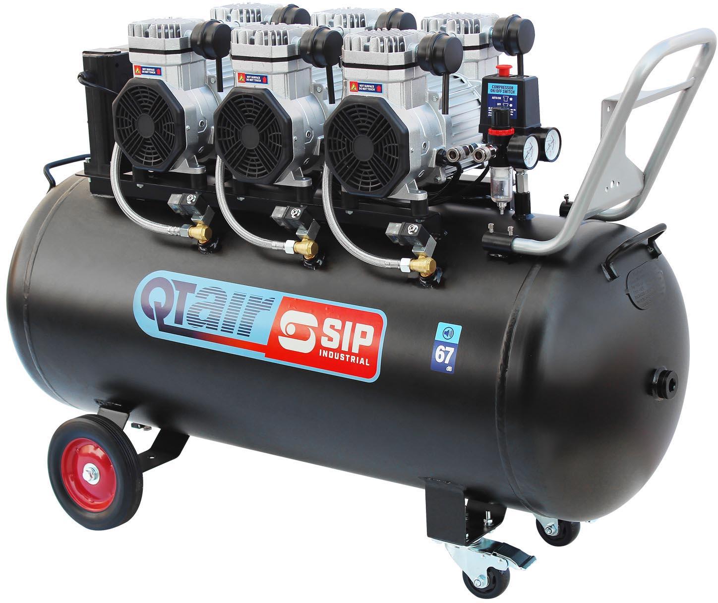 SIP QT AIR DD 4.5hp 200 Litre Ultra Low Noise Oil-Free Compressor