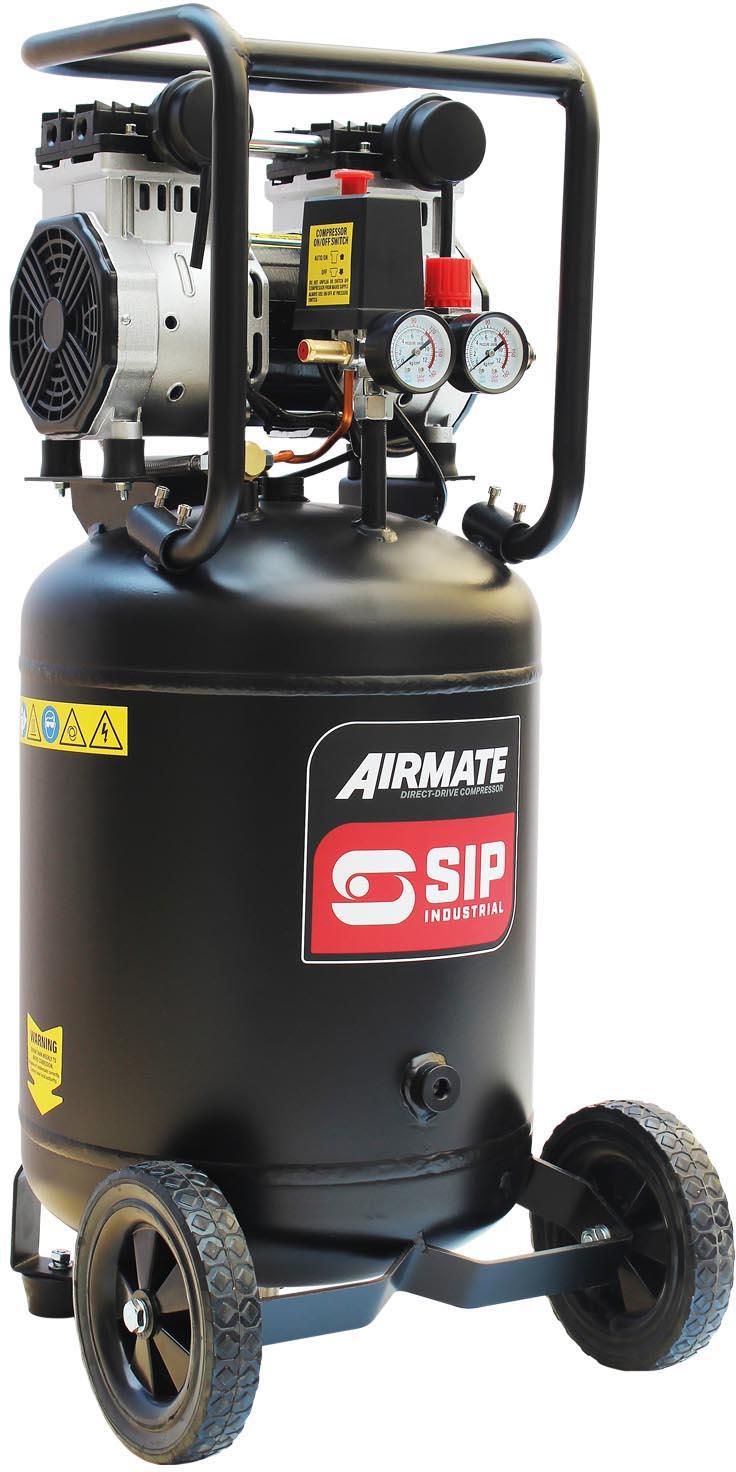 SIP DD 2hp 50 Litre Low Noise Oil-Free Vertical Compressor