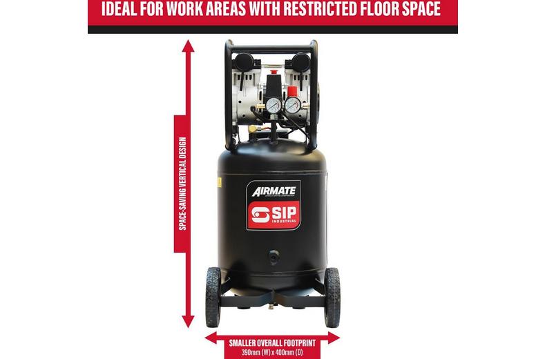 SIP DD 2hp 50 Litre Low Noise Oil-Free Vertical Compressor SIP DD 2hp 50 Litre Low Noise Oil-Free Vertical Compressor