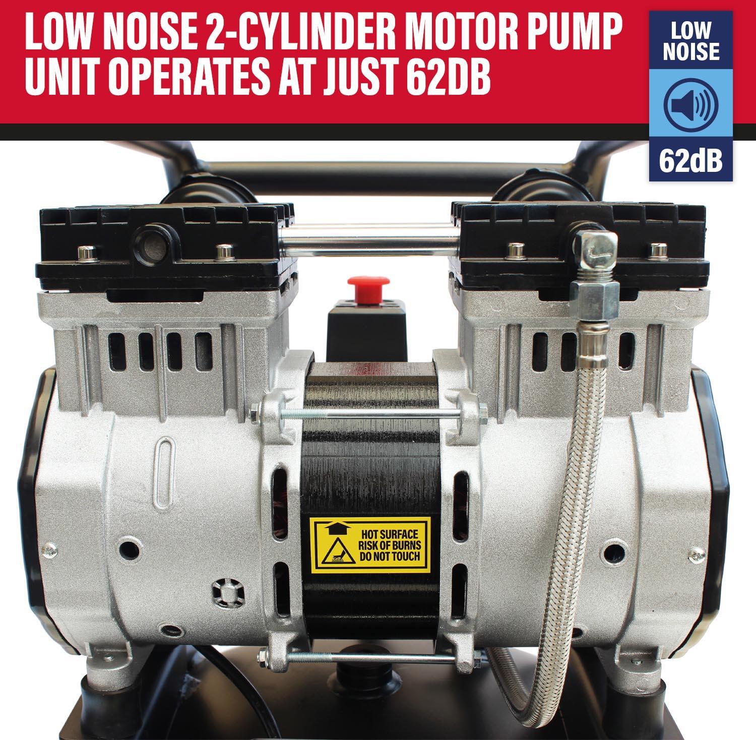 SIP DD 2hp 50 Litre Low Noise Oil-Free Vertical Compressor