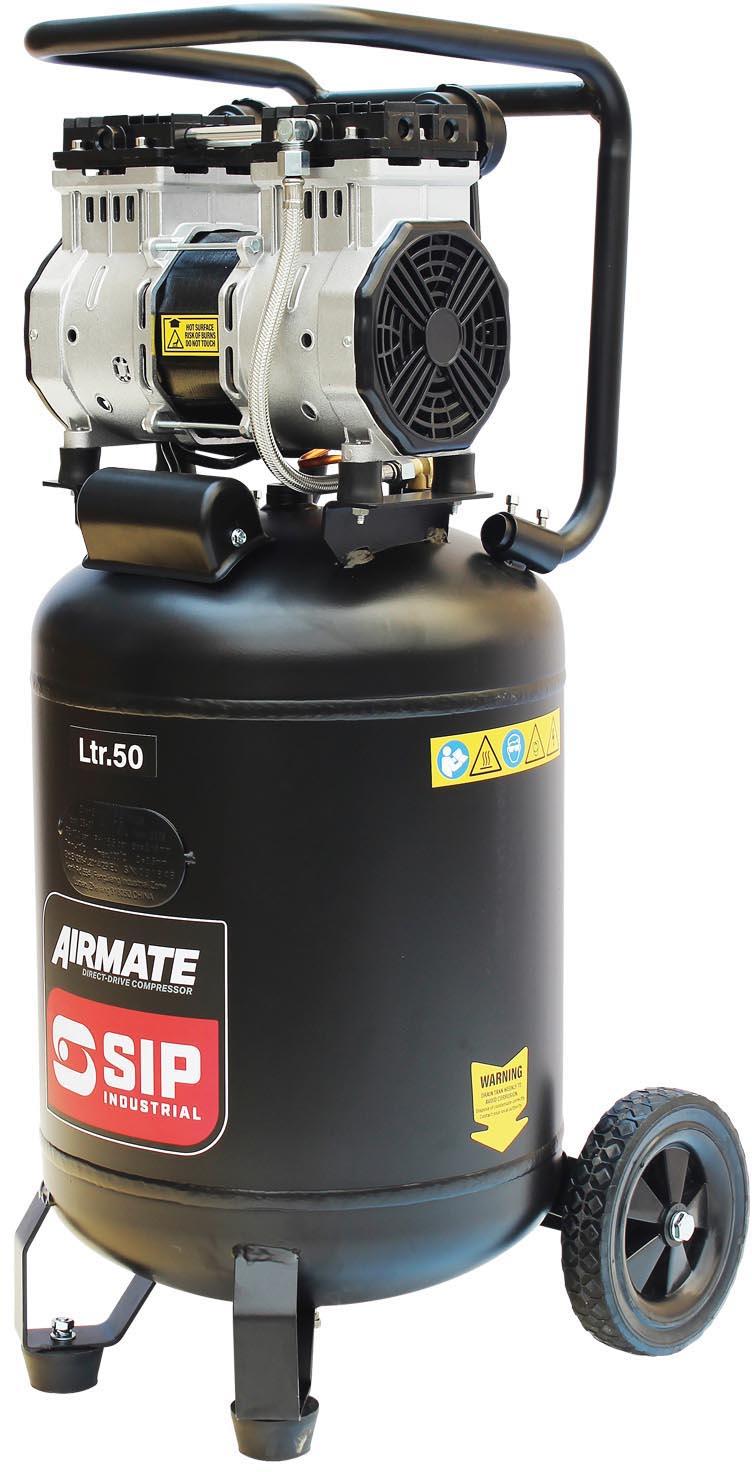 SIP DD 2hp 50 Litre Low Noise Oil-Free Vertical Compressor
