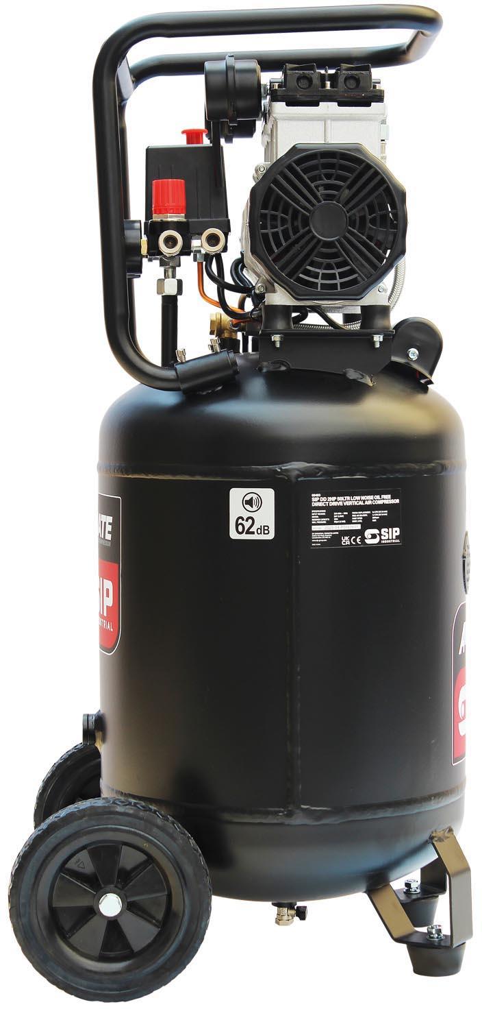 SIP DD 2hp 50 Litre Low Noise Oil-Free Vertical Compressor