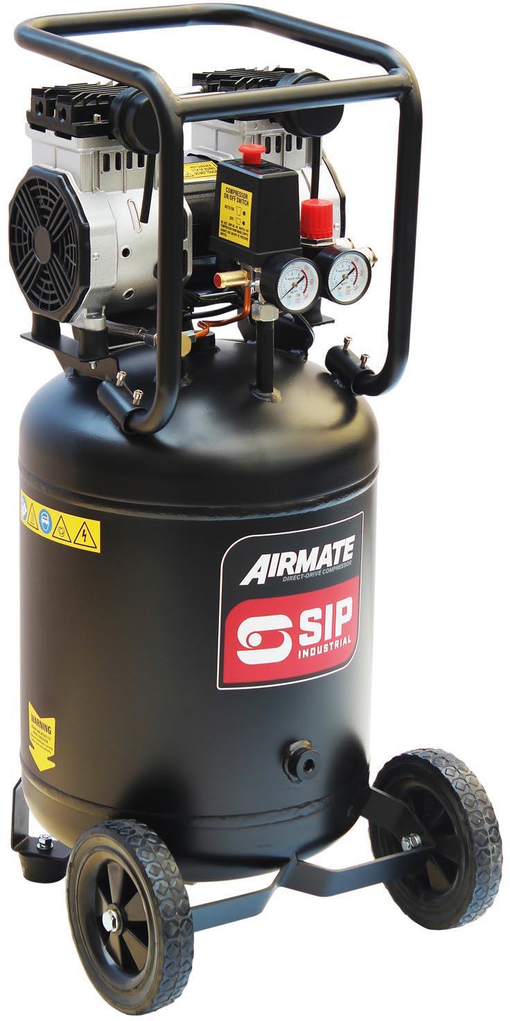 SIP DD 2hp 50 Litre Low Noise Oil-Free Vertical Compressor