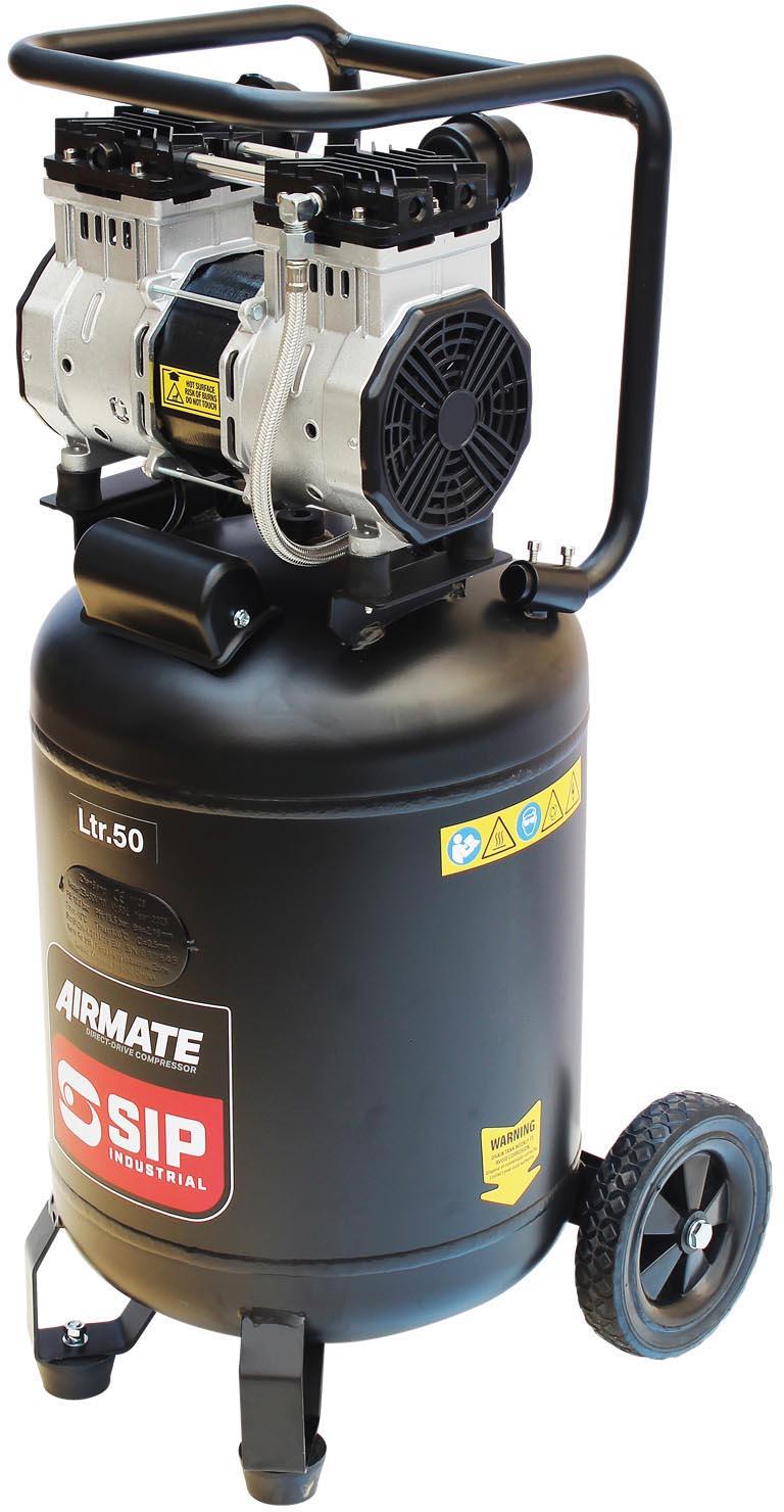 SIP DD 2hp 50 Litre Low Noise Oil-Free Vertical Compressor