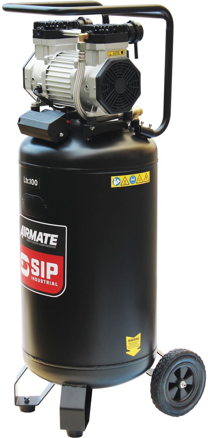 SIP DD 3hp 100 Litre Low Noise Oil-Free Vertical Compressor