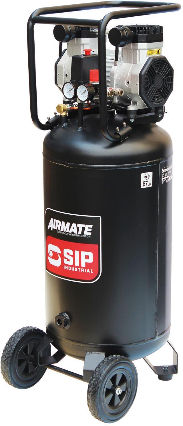 SIP DD 3hp 100 Litre Low Noise Oil-Free Vertical Compressor