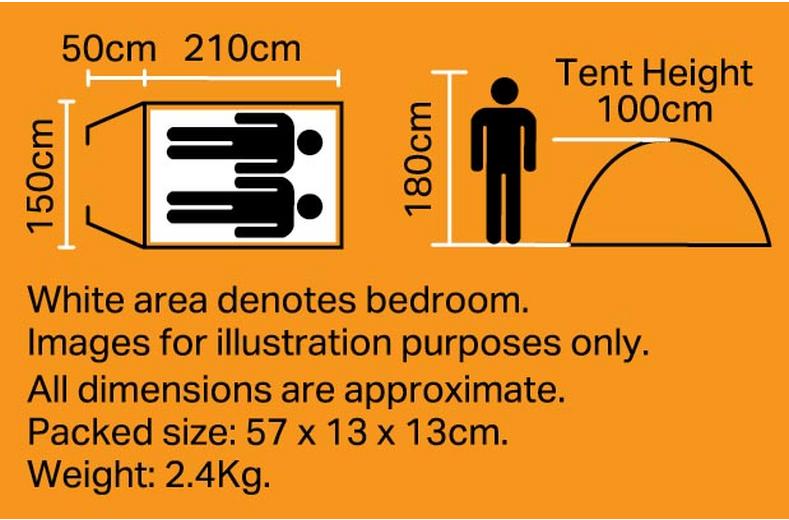Halfords 2 Person XL Dome Tent with Porch Halfords 2 Person XL Dome Tent with Porch