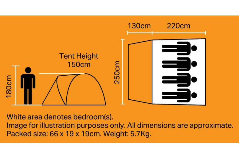 Halfords 4 Person Dome Double Skin Tent Halfords 4 Person Dome Double Skin Tent