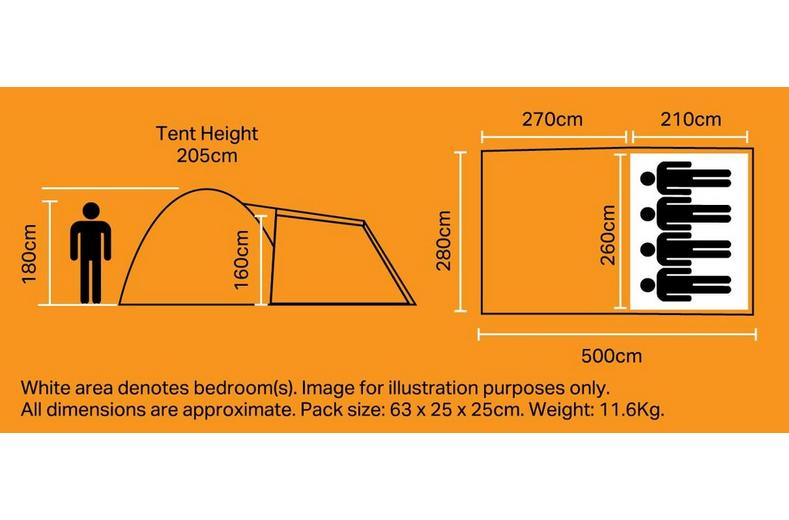 Halfords 4 Person Domed Tunnel Tent Halfords 4 Person Domed Tunnel Tent