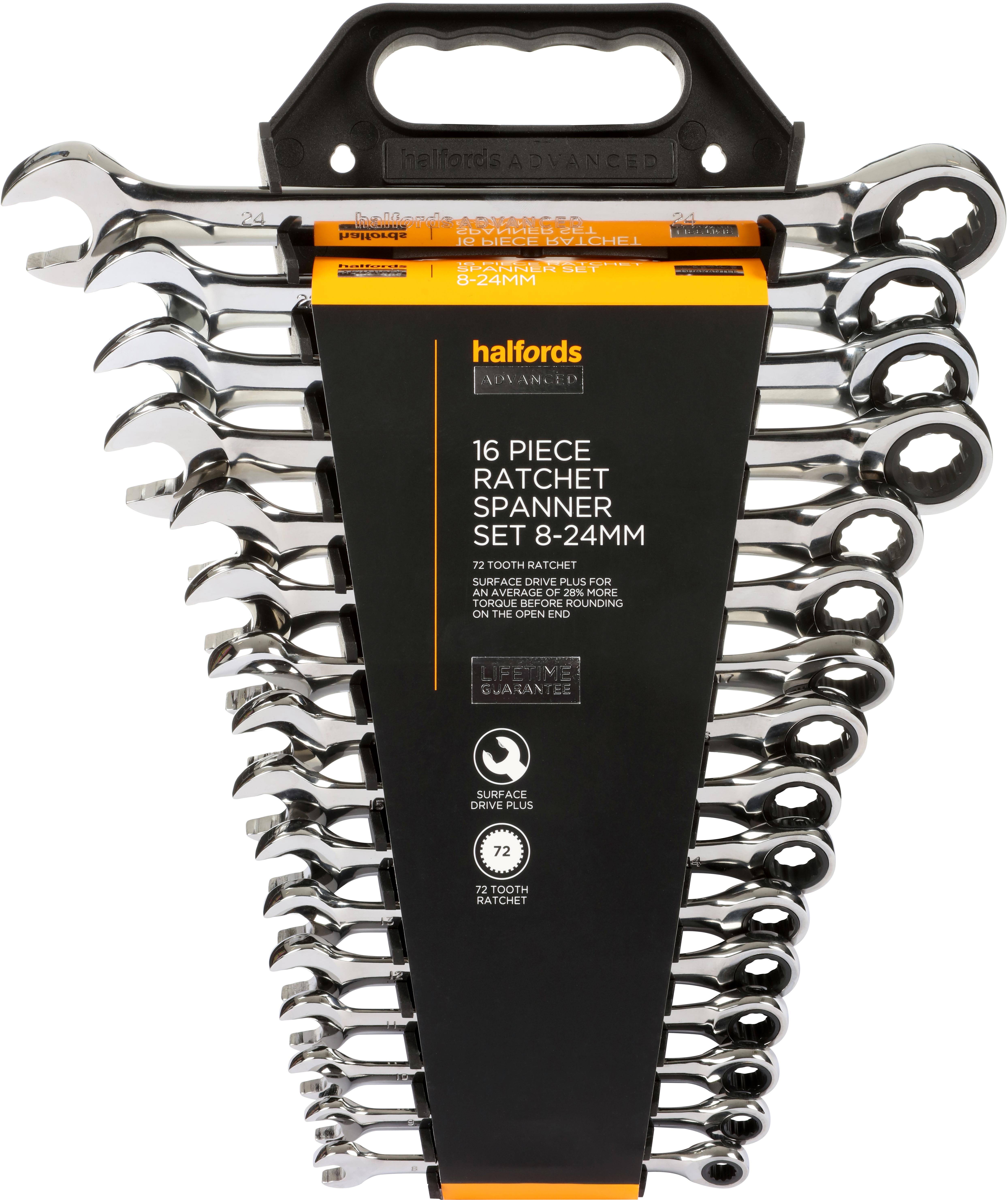 Halfords Advanced 16pc Ratchet Spanner Set