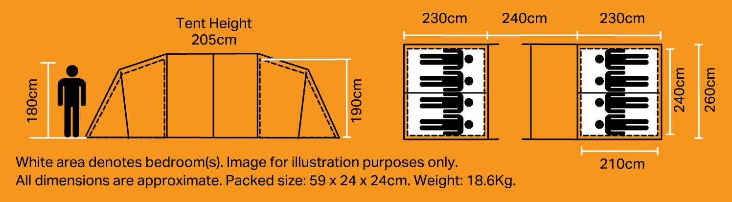 Halfords 8 Person Tent
