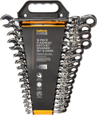 Halfords Advanced 16pc Flex Ratchet Spanner Set