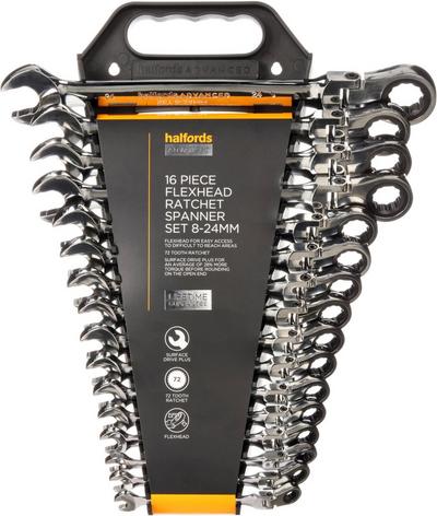 Halfords Advanced 16pc Flex Ratchet Spanner Set Halfords Advanced 16pc Flex Ratchet Spanner Set