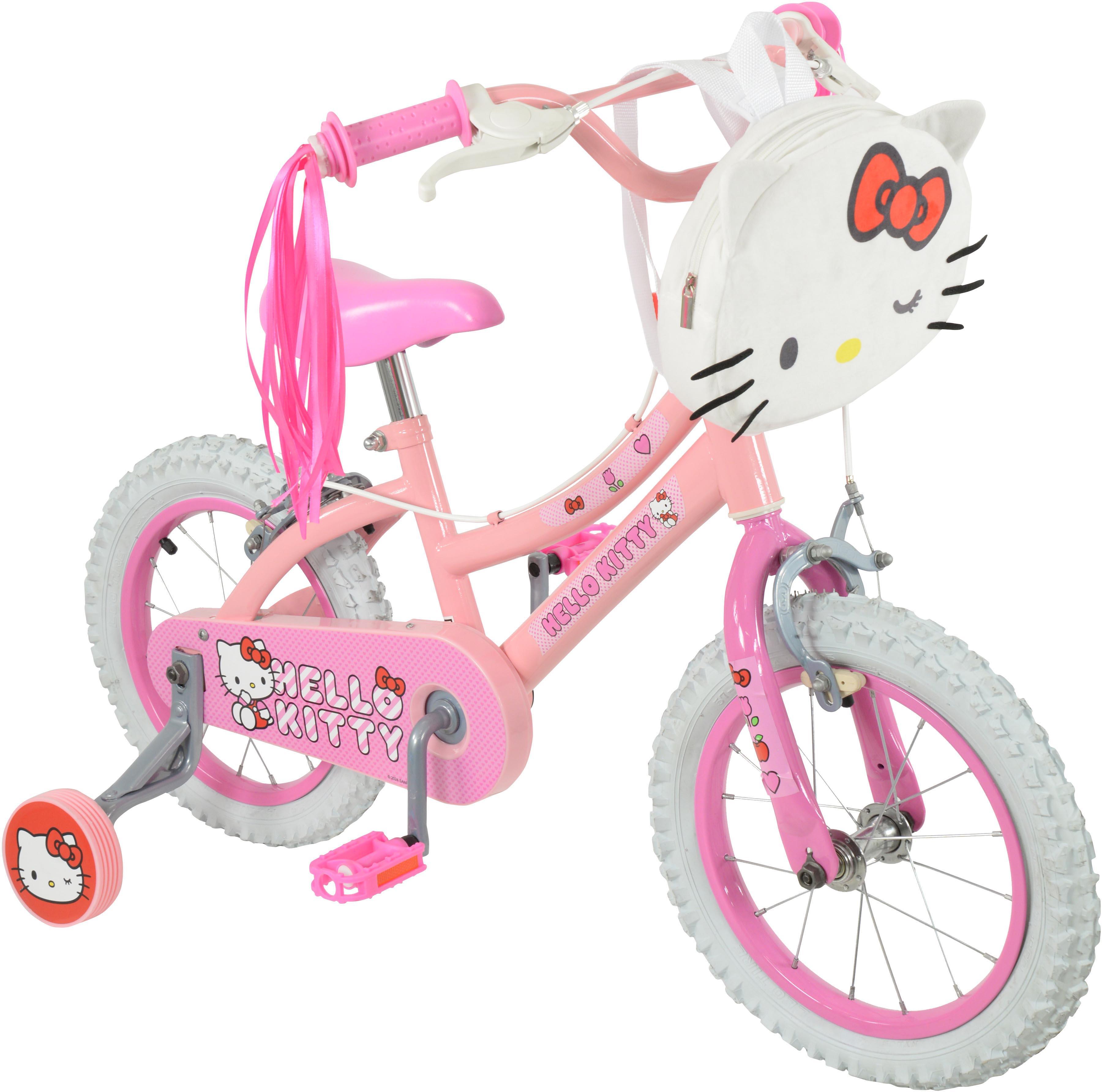 Halfords Hello Kitty 14 inch Bike with Backpack | Pricematch, Extra 8% off for BC Members, Free Bike Health Check, Cycle2Work Scheme & 0% APR Finance.