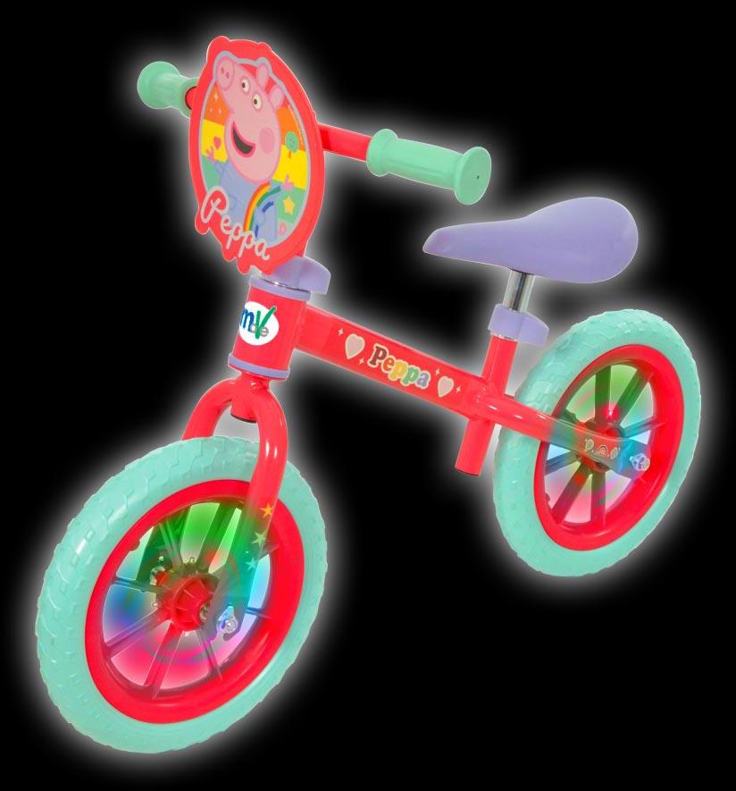 Peppa Pig Balance Bike with LED Wheels, Pink - 10" Wheel