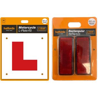 Halfords L Plate & Reflectors Bundle