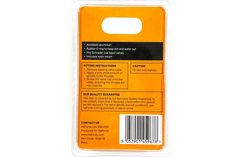 Halfords Core Valve Cap - Black Halfords Core Valve Cap - Black