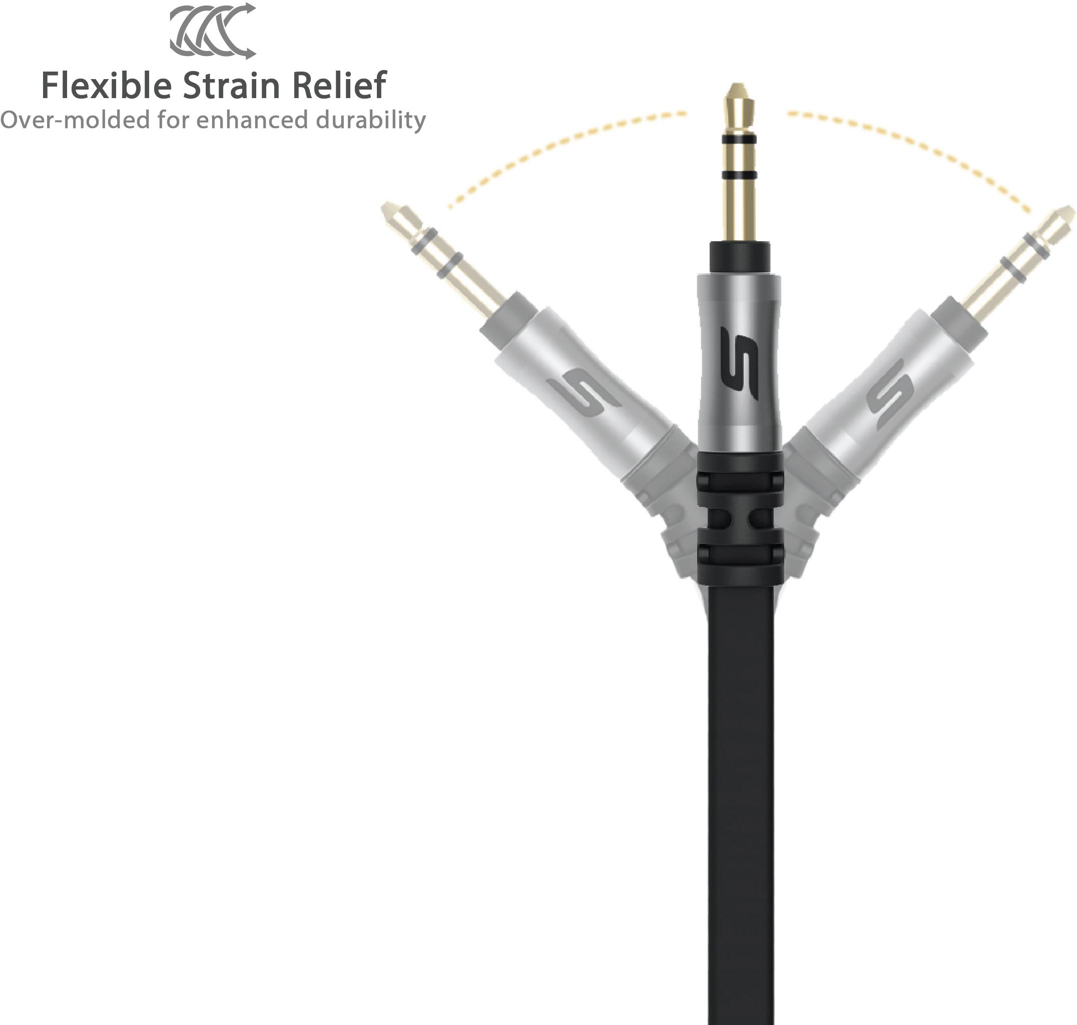 Scosche 3.5mm Flat Aux Cable 90 Degree 0.9m Black