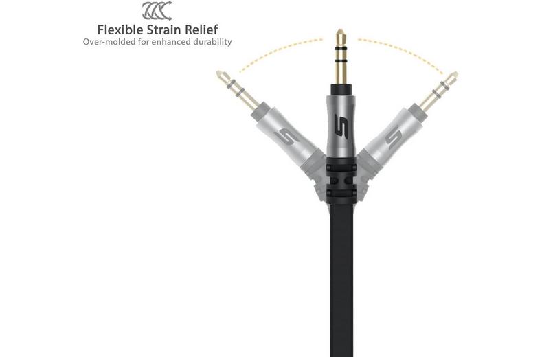 Scosche 3.5mm Flat Aux Cable 90 Degree 0.9m Black Scosche 3.5mm Flat Aux Cable 90 Degree 0.9m Black