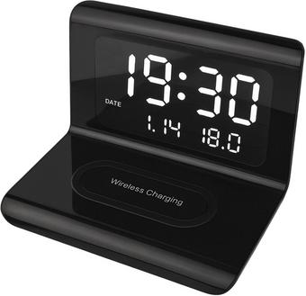 Digital Alarm Clock with Wireless Charger