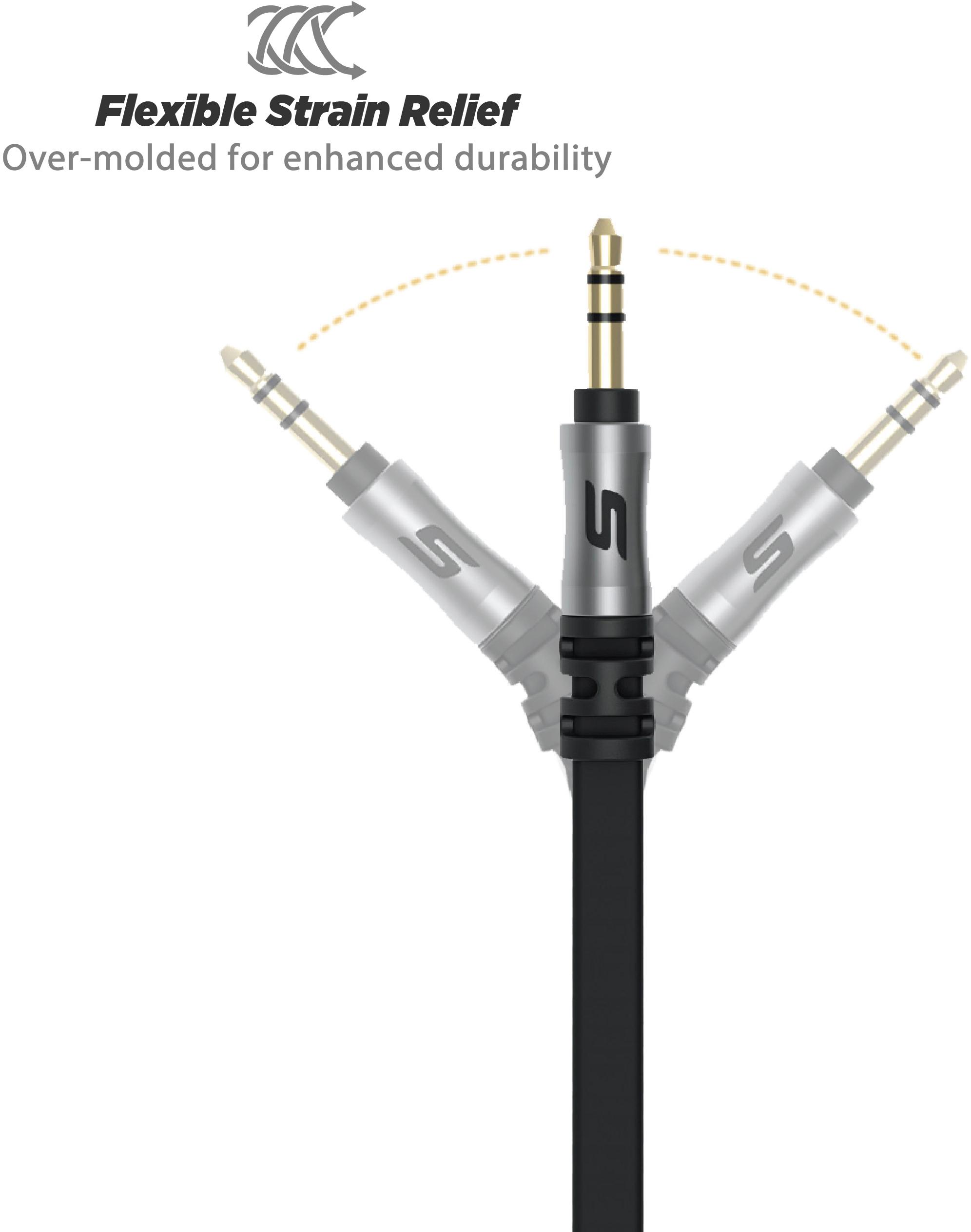 Scosche 3.5mm Flat Aux Cable 90 Degree 1.8m Black