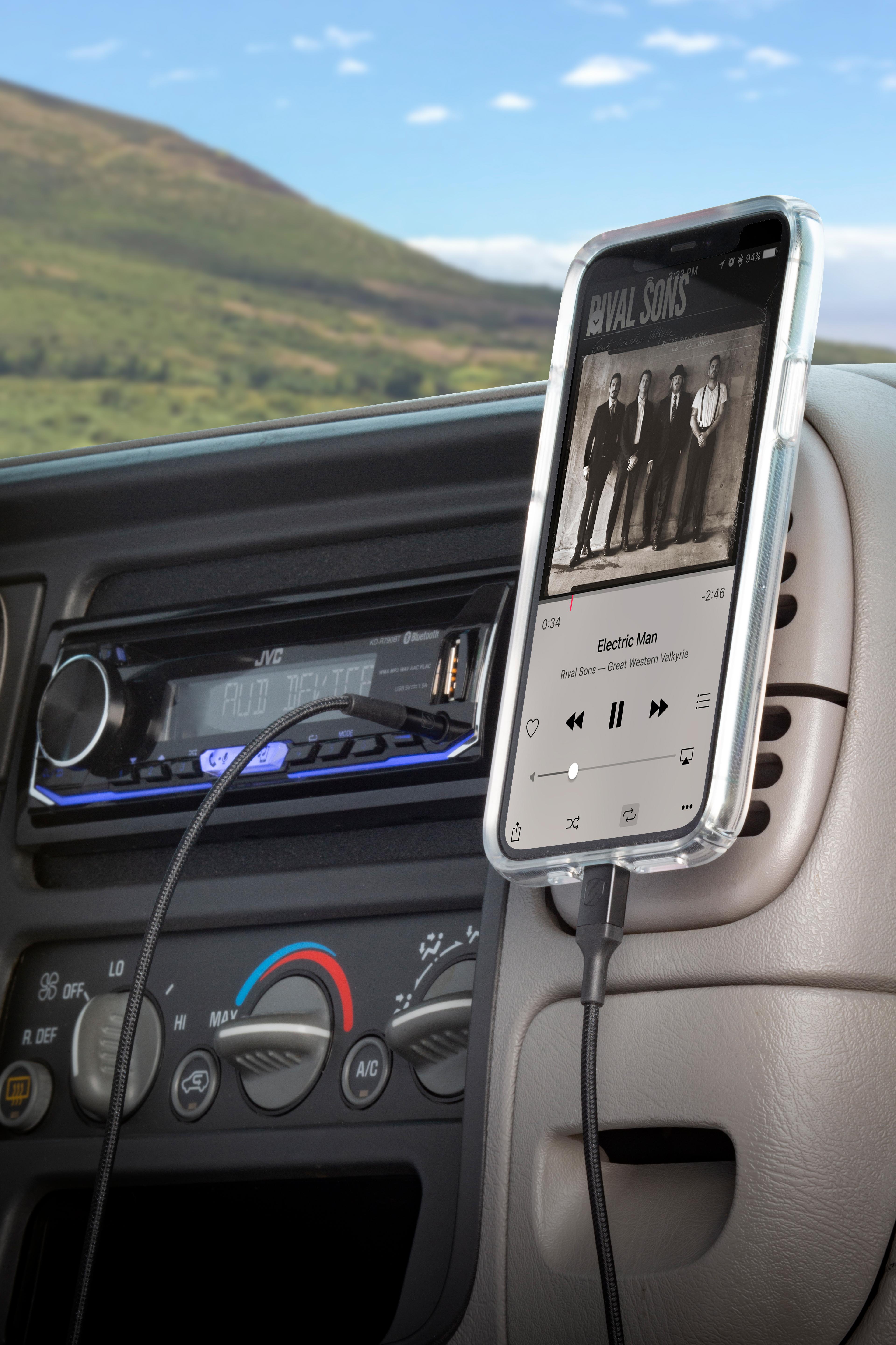 Scosche StrikeLine 3.5mm AUX to Lightning Audio Cable 1.2m