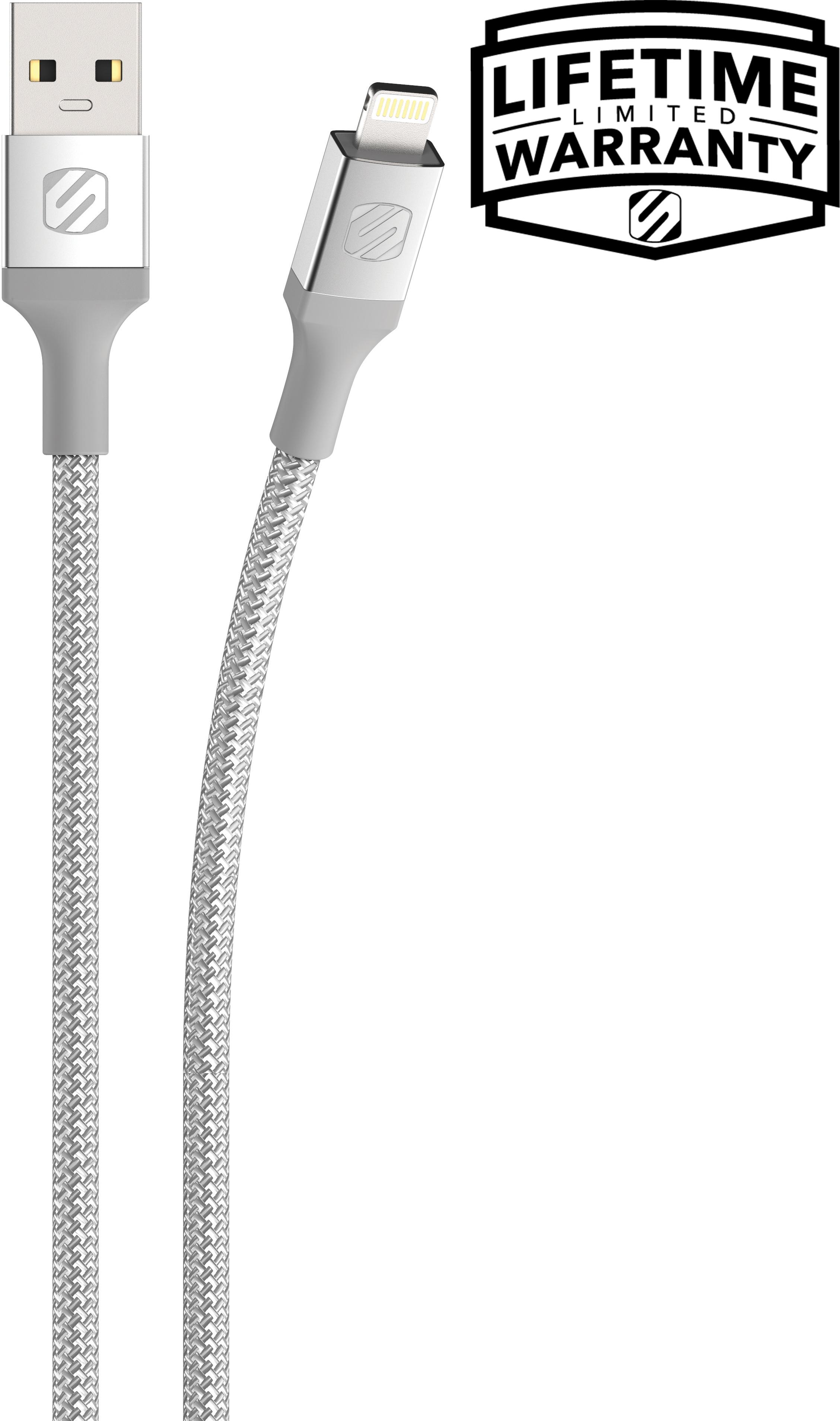 Scosche Usb-A Lightning Braided Cable - Silver 1.2M